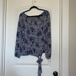 Beautiful floral print top with tie waist